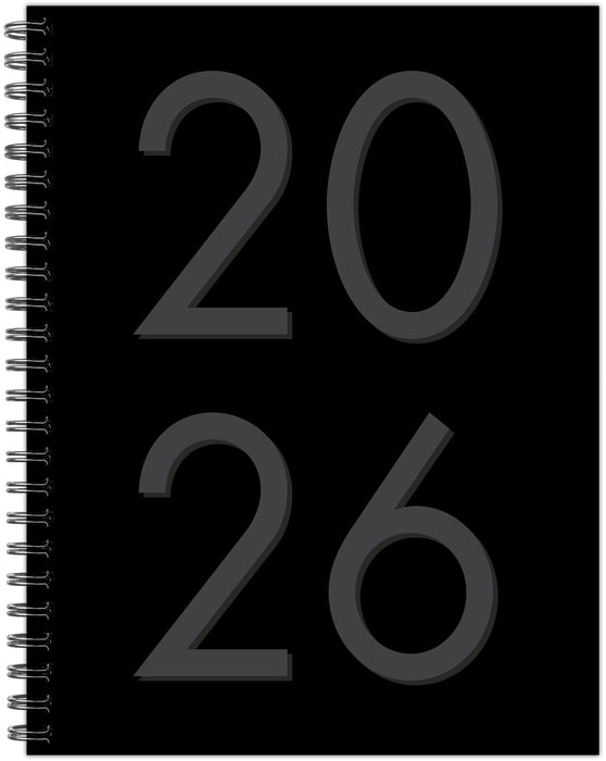Black 2026 6.5" x 8.5" Weekly Monthly Softcover Planner