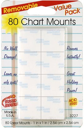 Removable Chart Mounts 1" x 1" 80 Count