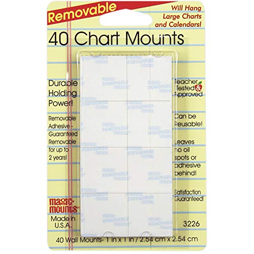 Removable Chart Mounts -1" x 1" 40 Count