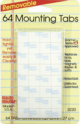 Magic Mounts Removable Mounting Tabs, 0.5" x 0.5", Pack of 64