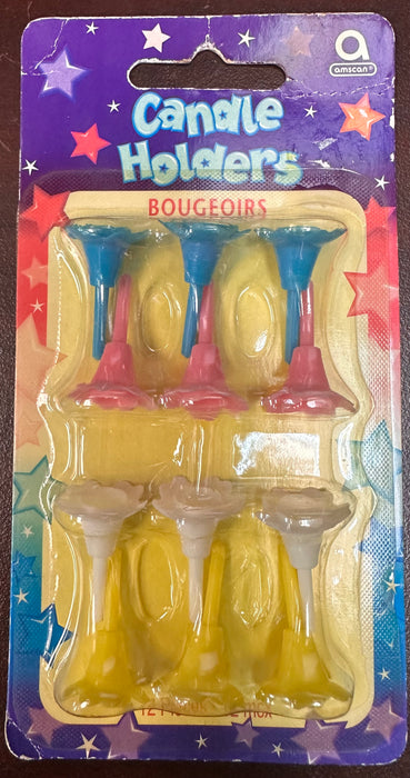 Retro Birthday Candle Holders Pack of 12 [17200.99]