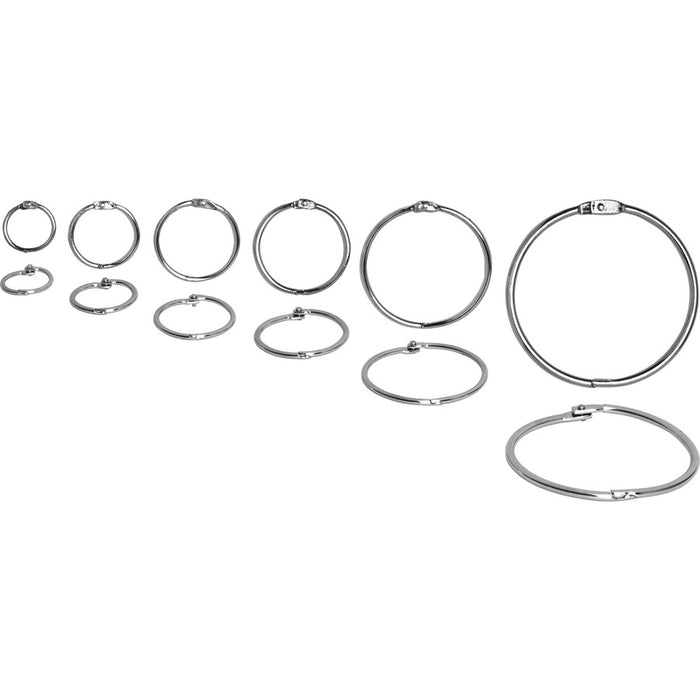 Business Source Standard Book Rings - 3" Diameter - Silver - Nickel Plated - 10 / Box