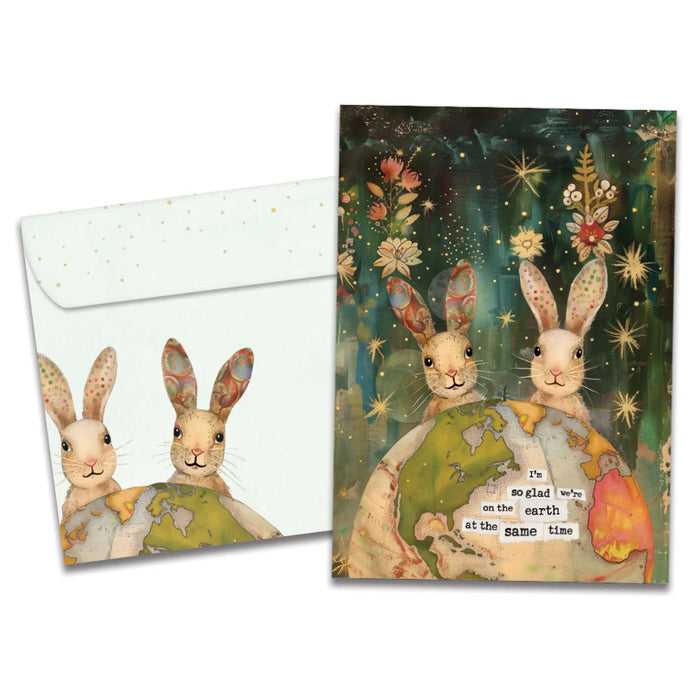 Earth Rabbits Birthday Greeting Card [22241]