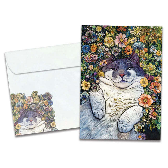 Flower Cat Birthday Greeting Card [22415]