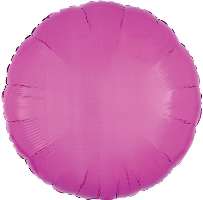 Bright Bubble Gum Pink 18 Inch Round Foil Mylar Balloon [23011]