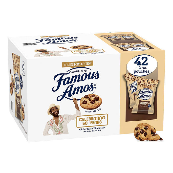 Famous Amos Classic Chocolate Chip Cookies, Bite-Size Cookies, Sweet Treats, Pouches, 42 ct./2 oz.