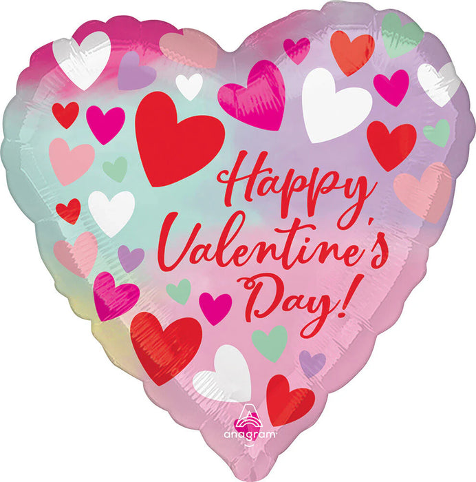 Happy Valentine's Day Pastel 18 Inch Foil Mylar Balloon [43657]