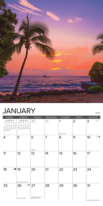Ah,The Beach! 12" x 12" 2026 Wall Calendar