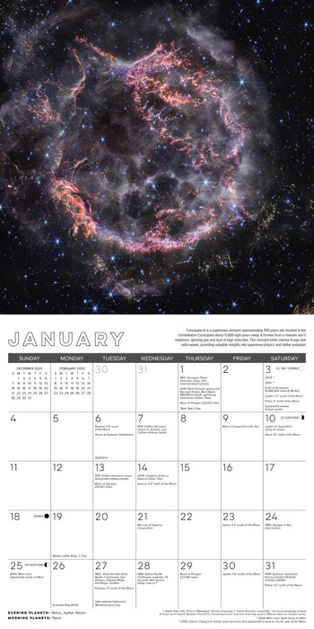 Astronomy 12" x 12" 2026 Wall Calendar