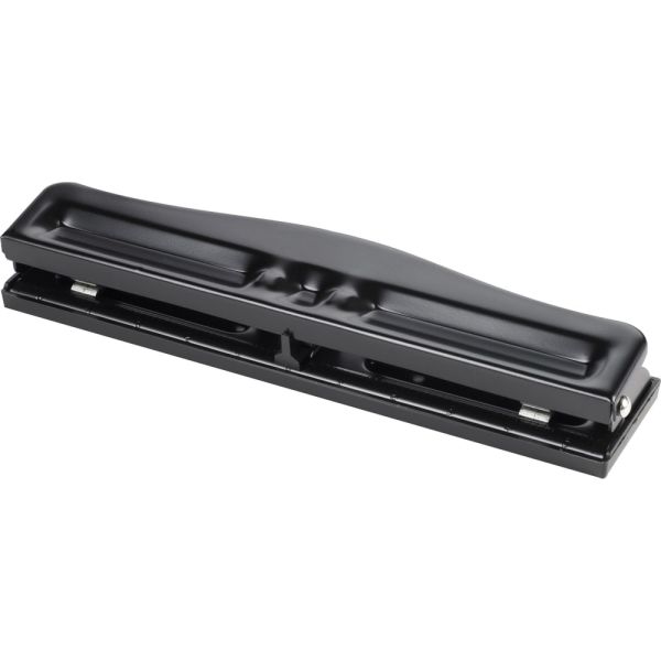 Business Source 3-Hole Adjustable Paper Punch - Black [BSN65645]