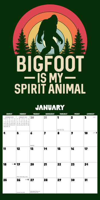 Bigfoot 12" x 12" 2026 Wall Calendar