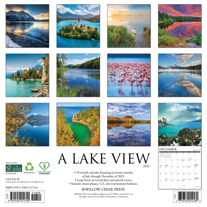 Lake View 2026 12" x 12" Wall Calendar