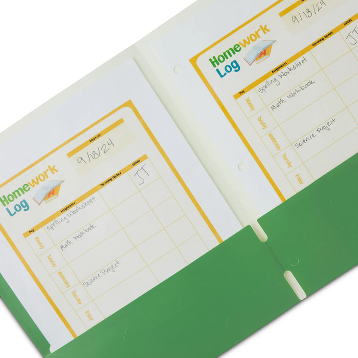 2 Pocket Paper Folder Green [W2PES-GV]