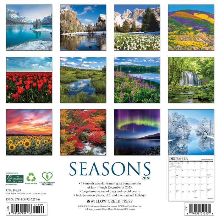 Seasons 2026 12" x 12" Wall Calendar
