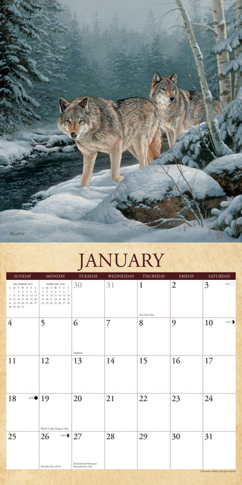 Wild America 12" x 12" 2026 Wall Calendar