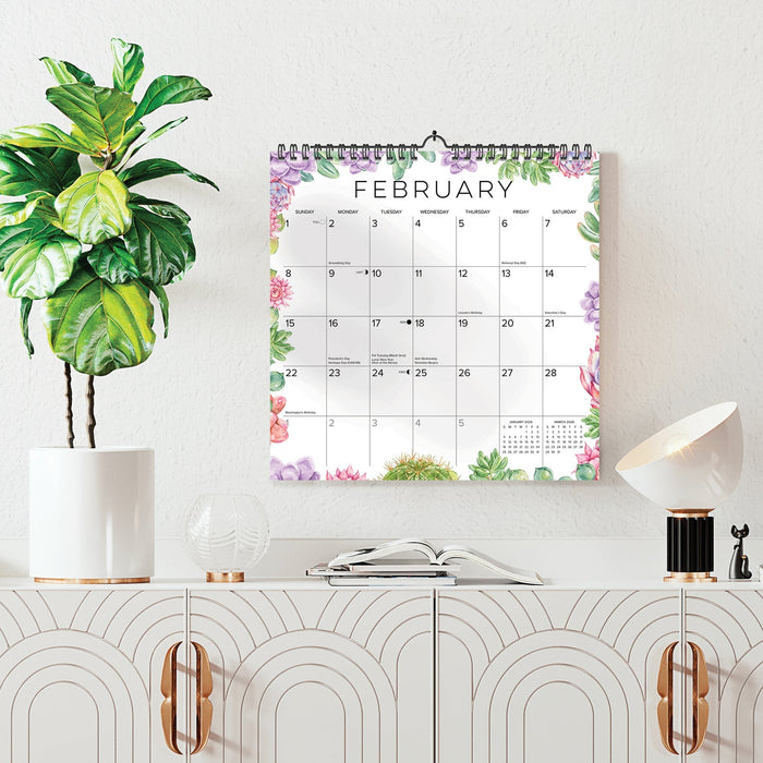 Succulents 2026 12" x 12" Spiral Wall Calendar