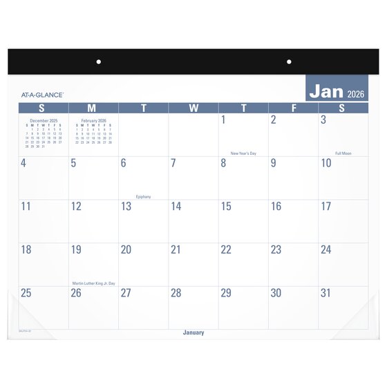 AT-A-GLANCE® 2026 Easy to Read Desk Pad Calendar, Standard, 21 3/4" x 17"