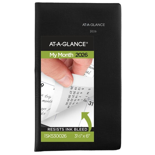 AT-A-GLANCE® DayMinder® 2026 Monthly Planner, Black, Pocket, 3 1/2" x 6"
