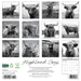 Highland Cows (B&W) 2026 12" x 12" Wall Calendar