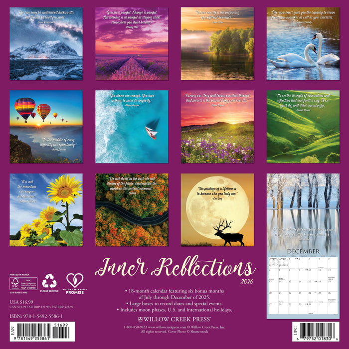 Inner Reflections 2026 12" x 12" Wall Calendar