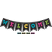 Chalkboard Brights Pennants Welcome Bulletin Board Display Set