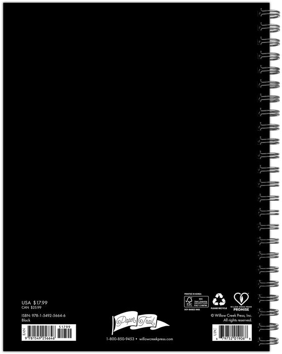 Black 2026 6.5" x 8.5" Weekly Monthly Softcover Planner
