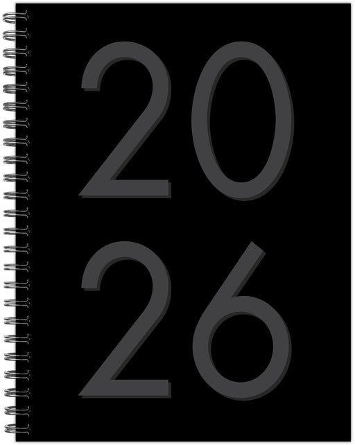 Black 2026 6.5" x 8.5" Weekly Monthly Softcover Planner