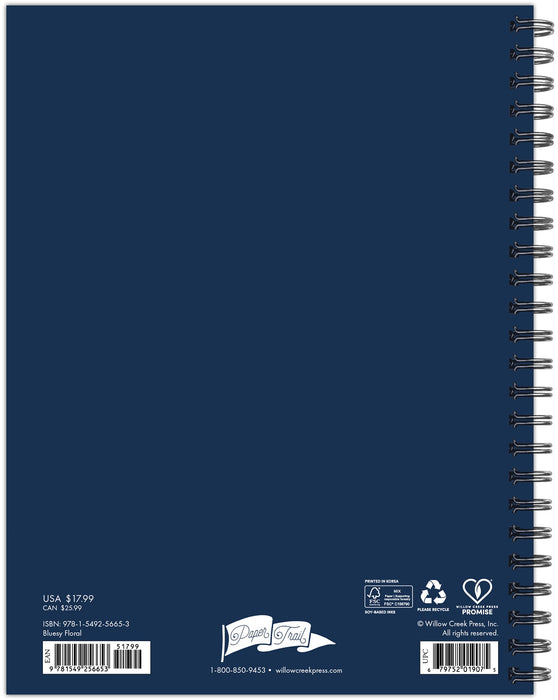 Bluesy Floral 2026 6.5" x 8.5" Weekly Monthly Softcover Planner