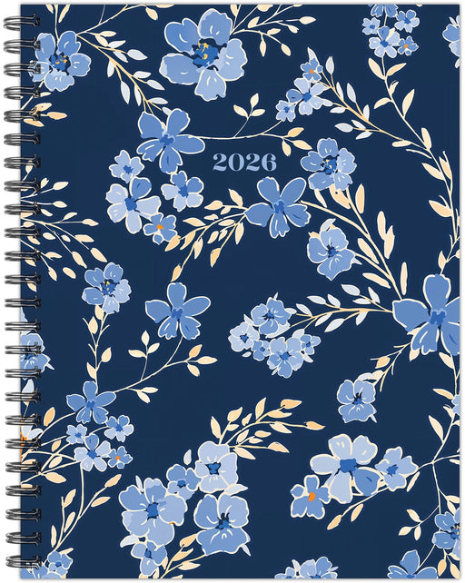 Bluesy Floral 2026 6.5" x 8.5" Weekly Monthly Softcover Planner