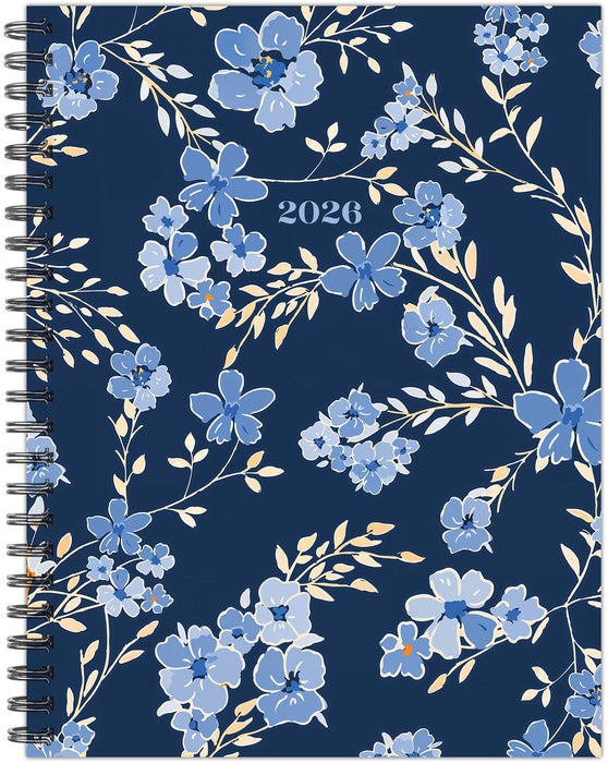 Bluesy Floral 2026 6.5" x 8.5" Weekly Monthly Softcover Planner
