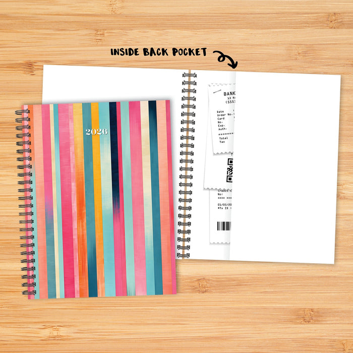 Happy Stripe 2026 6.5" x 8.5" Weekly Monthly Softcover Planner