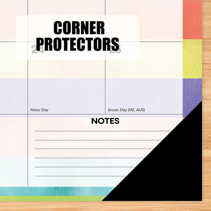 Watercolor Stripes 2026 22" x 17" Large Monthly Desk Pad