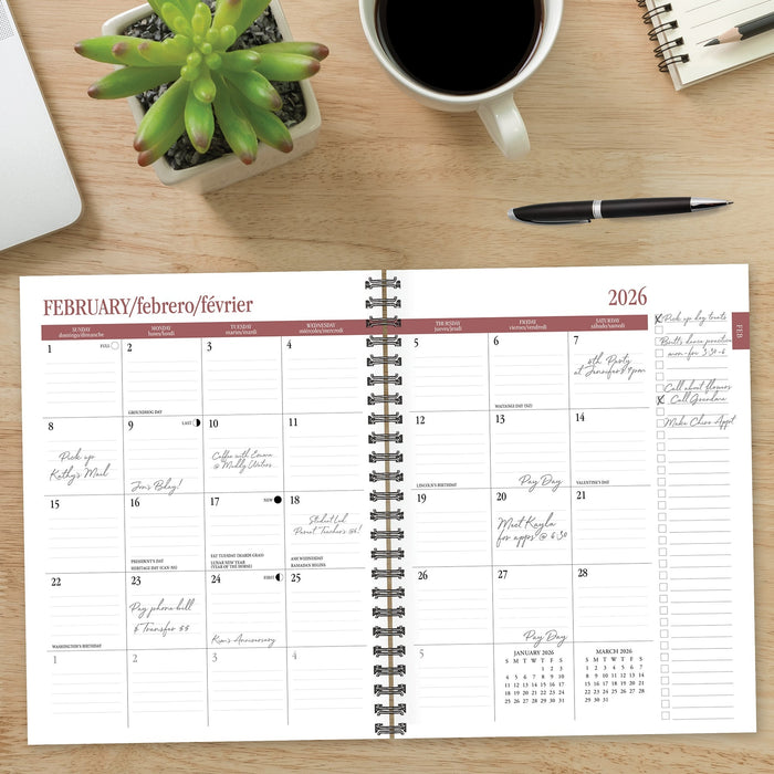 Charcoal 2026 8.5" x 11" Weekly Monthly Softcover Planner