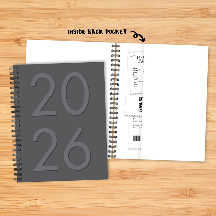 Charcoal 2026 8.5" x 11" Weekly Monthly Softcover Planner