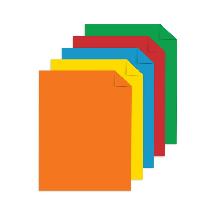 Astrobrights Color Cardstock, 8.5" x 11", 65 lb./176 gsm, Primary Assortment, 50 Sheets [91493]