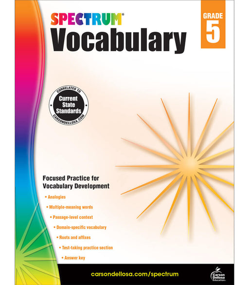 Spectrum Vocabulary Workbook Grade 5 Paperback