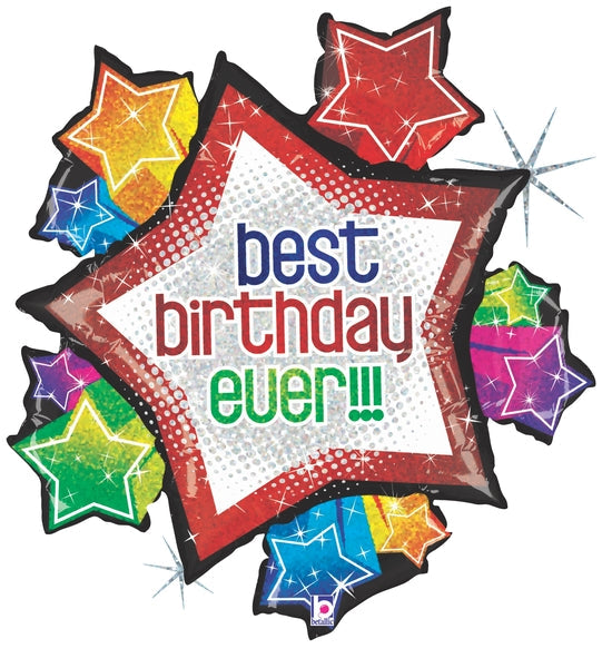 Qualatex Holographic Shape Starburst 37 Inch Foil Mylar Balloon [85892]