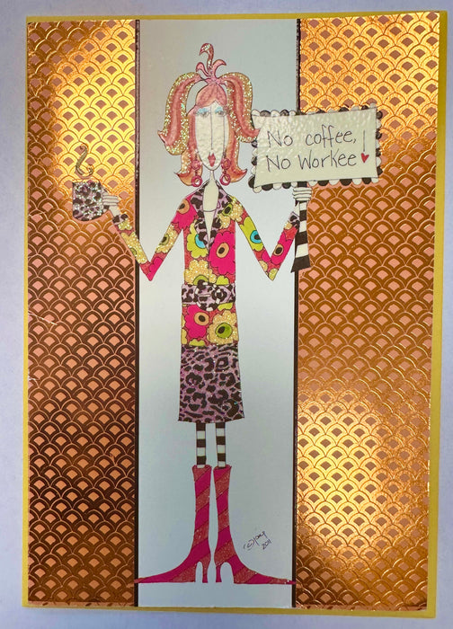 No Coffee No Work  Birthday Greeting Card [0012.20067]