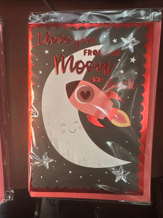 Moon and Back Valentine's Day Greeting Card [7679-2]