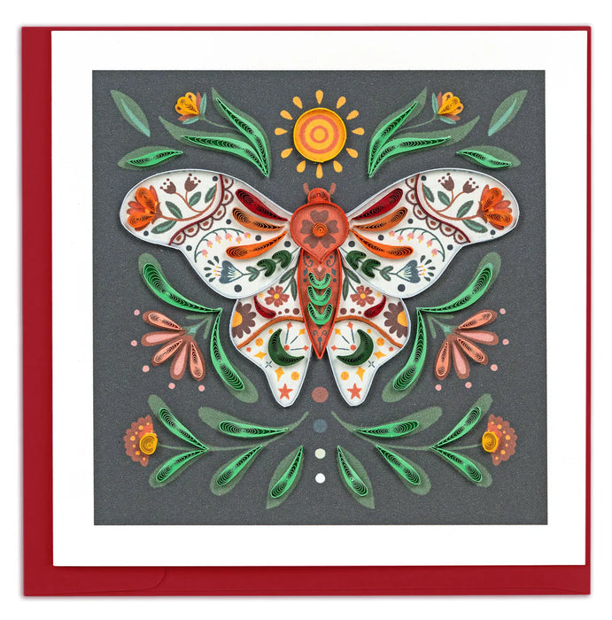 Quilled Cottage Core Moth Greeting Card [BL1503]