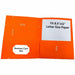 Business Source Letter Portfolio - 8 1/2" x 11" - 125 Sheet Capacity - Inside Front & Back Pocket(s) - Orange - 25 / Box