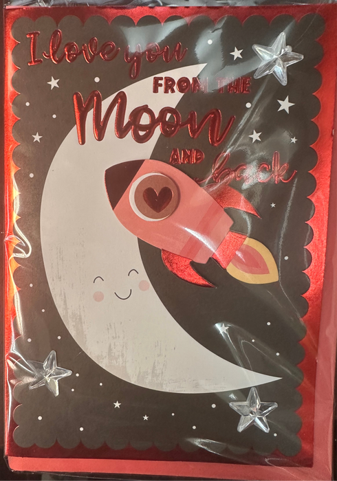 Moon and Back Valentine's Day Greeting Card [7679-2]