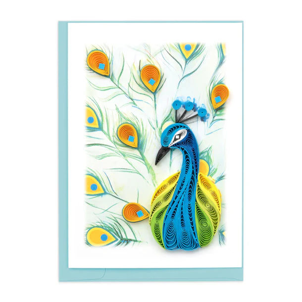 Quilled Peacock Gift Enclosure Mini Card [GE593]