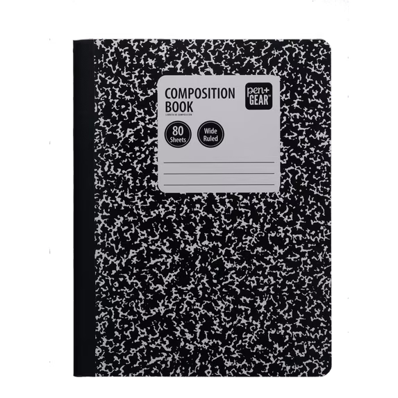 Pen+Gear 80 Sheets Marble Composition Book, 9.75 x 7.5 Wide Ruled [6809]