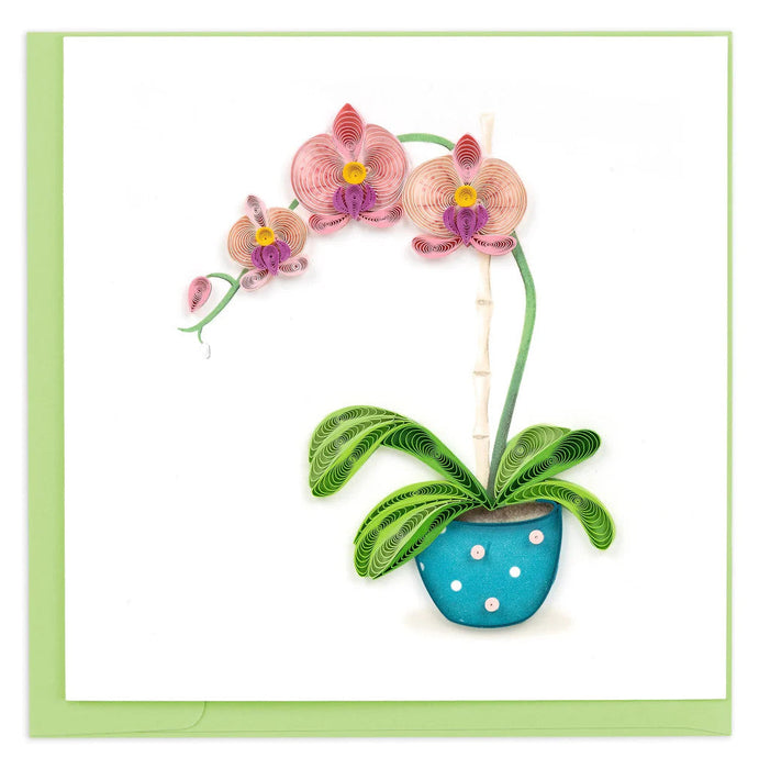 Quilled Potted Orchid Greeting Card [BL1369]