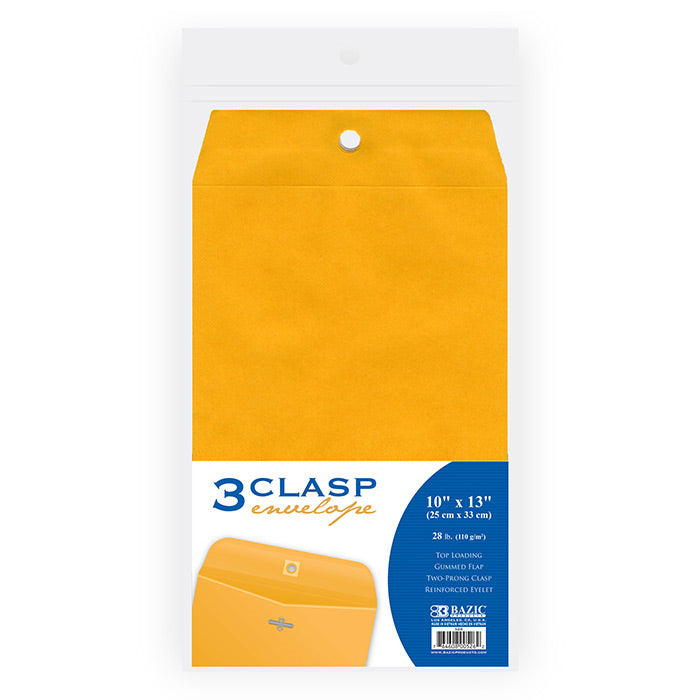 BAZIC 10X13 CLASP ENVELOPE 3 PACK [526]