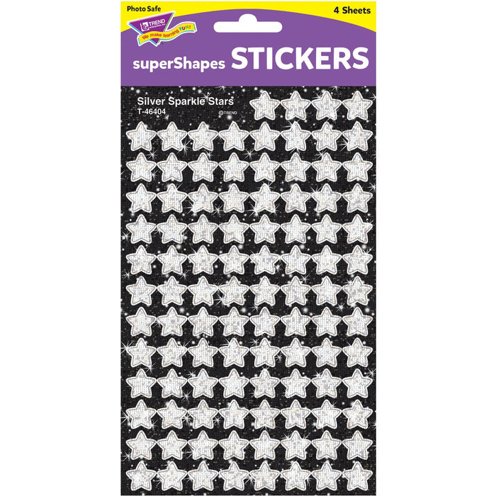 Silver Stars superShapes Stickers – Sparkle [T46404]
