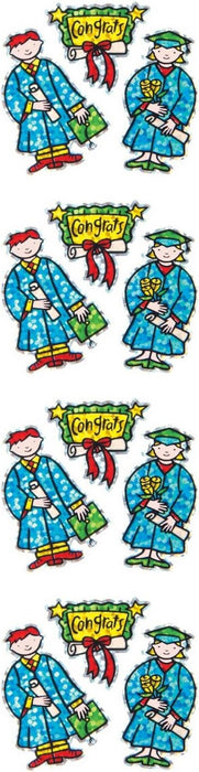 Prismatic Stickers, Graduates and Congrats, 1 Sheet  12 Pieces [S7271]