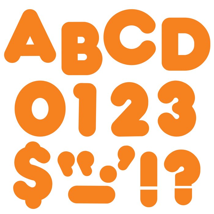 Orange 4-Inch Casual Uppercase Ready Letters [T475]