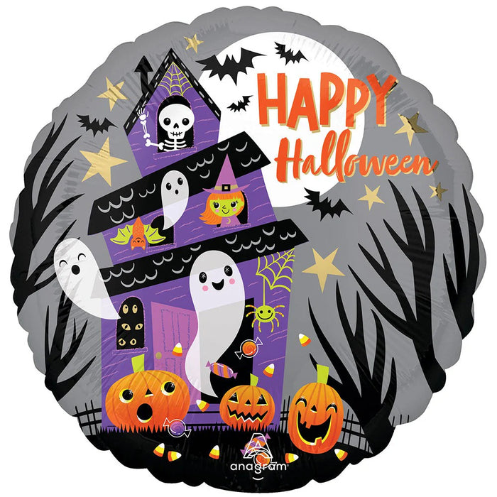 Happy Halloween Haunted House 18 Inch Foil Mylar Balloon [44815]